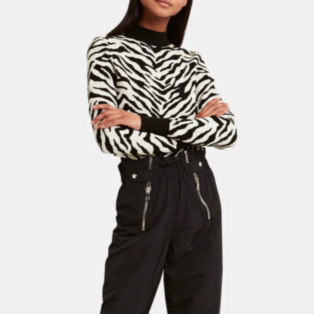 ALC Lola Zebra Mock-neck Sweater